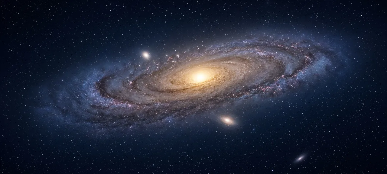 Illustrated map of the Andromeda Galaxy
